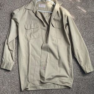 Beige, long sleeve, dickies button down